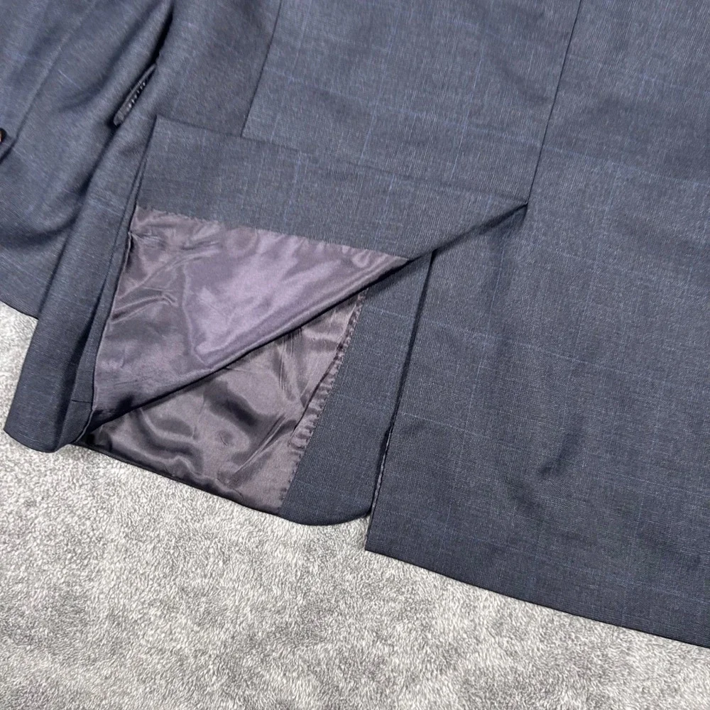 Lauren Ralph Lauren Blazer Windowpane Plaid  100% Wool Charcoal Gray Mens 42R